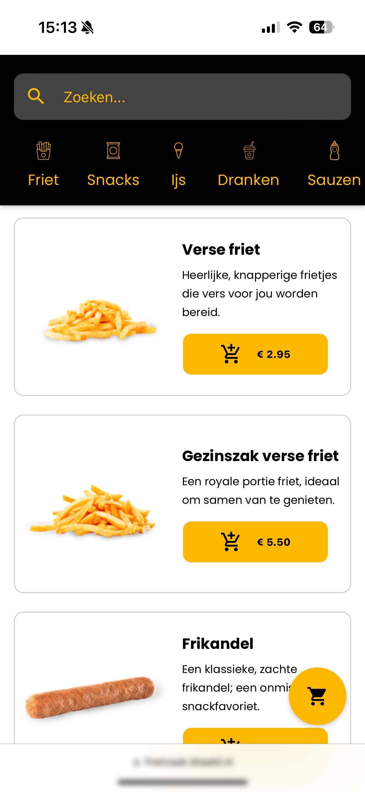 Bestelsite De Frietzaak Kampen